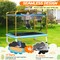 Rectangle Trampoline with Swing Horizontal Bar and Safety Net